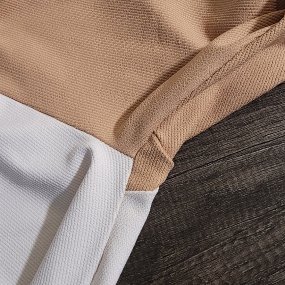 (2pcs)ONA by Yoon Chung Colorblock Ivory/Tan and Grey Shimmer Leggings - Picture 8 of 14